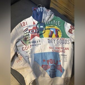 NWT Polo Ralph Lauren Patchwork fleece “Maine Guide” Hoodie. RARE
Size Large